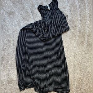 Black and White Striped Maxi Dress